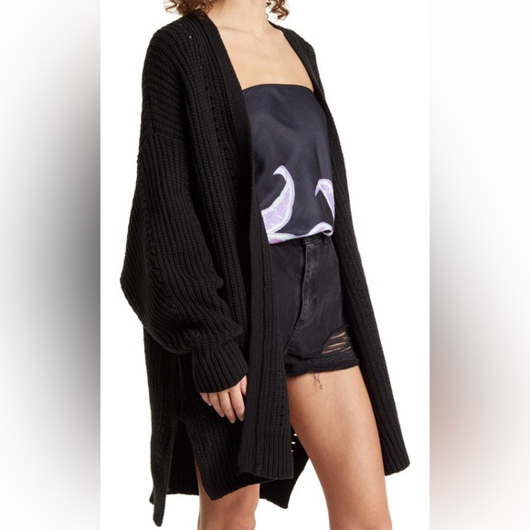 Free People NWT Nightingale OVERSIZED HEAVYWEIGHT POCKETS Cardigan - Picture 4 of 15